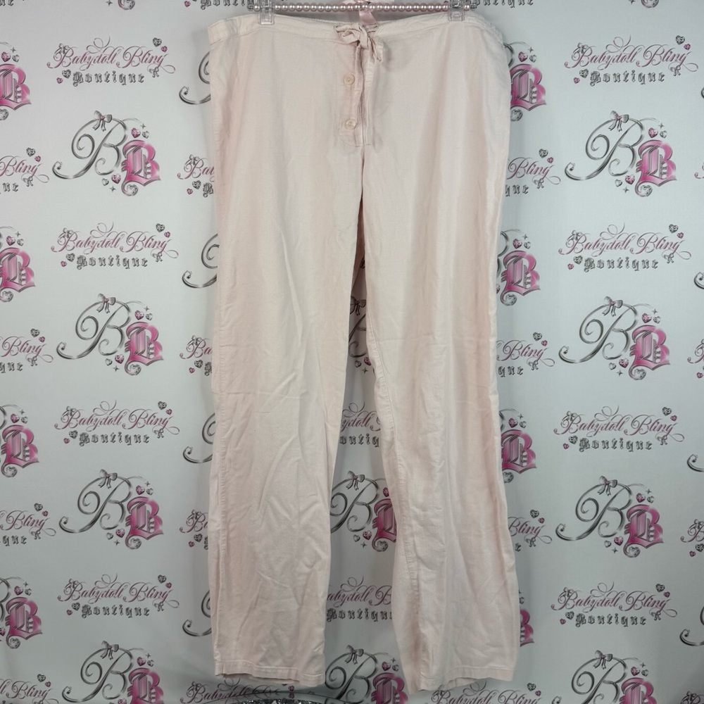 Vanity Fair pants flare pocket on back tie up waist baby Light Pink Pajama Pants